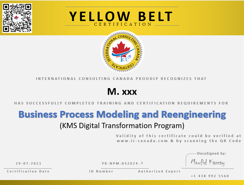 Examen de certification en BPR